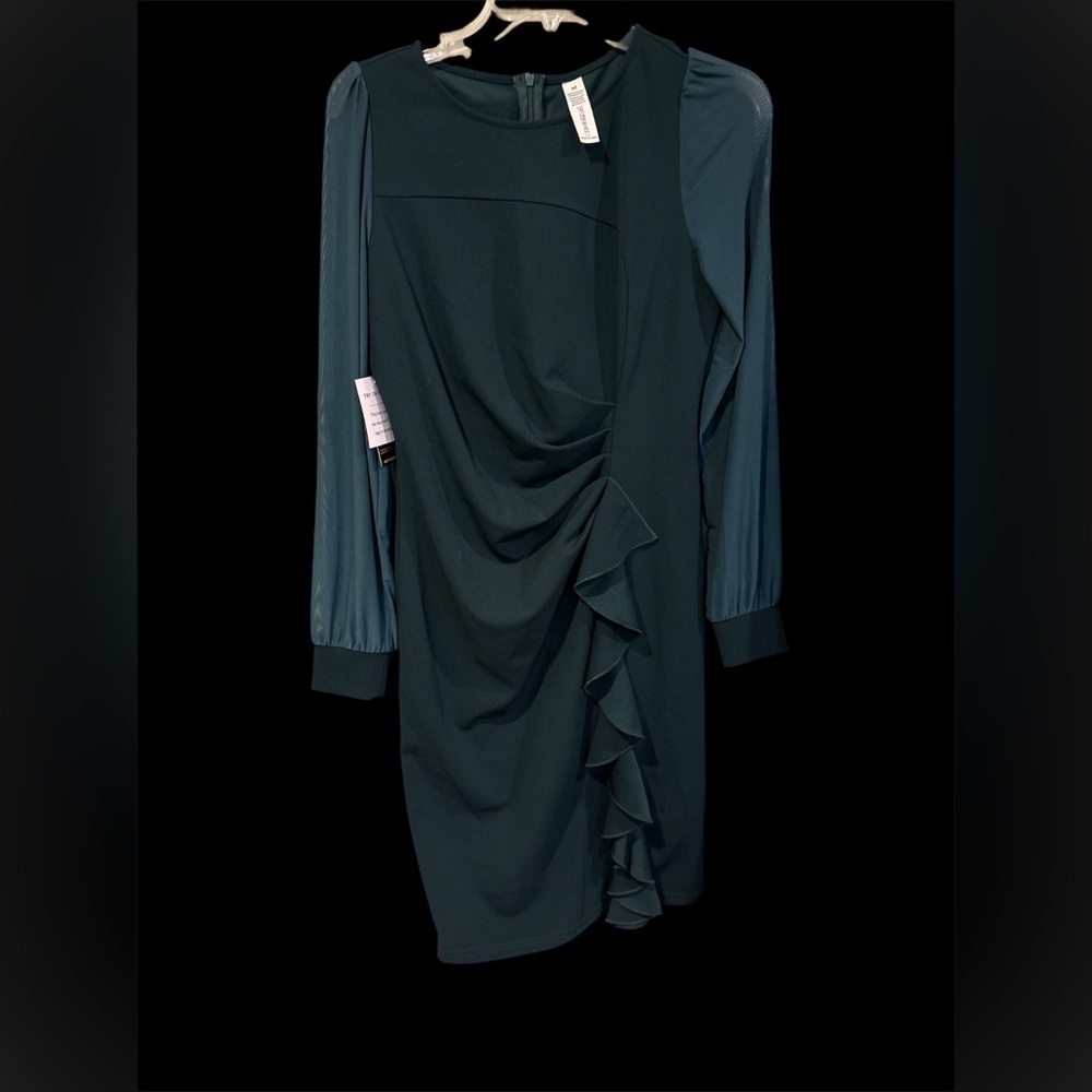 Elegant Teal Draped Dress